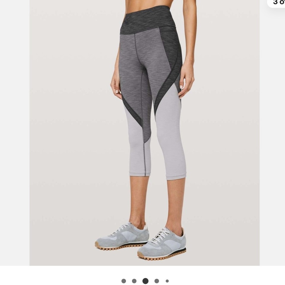 Lululemon Early Extension High-Rise Crop *21" Heathered Black Leggings Sz 12